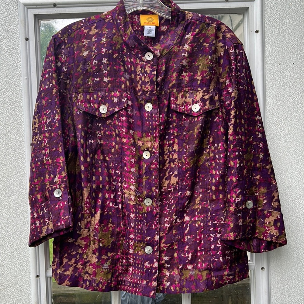 Ruby Road 3/4 sleeve button blouse